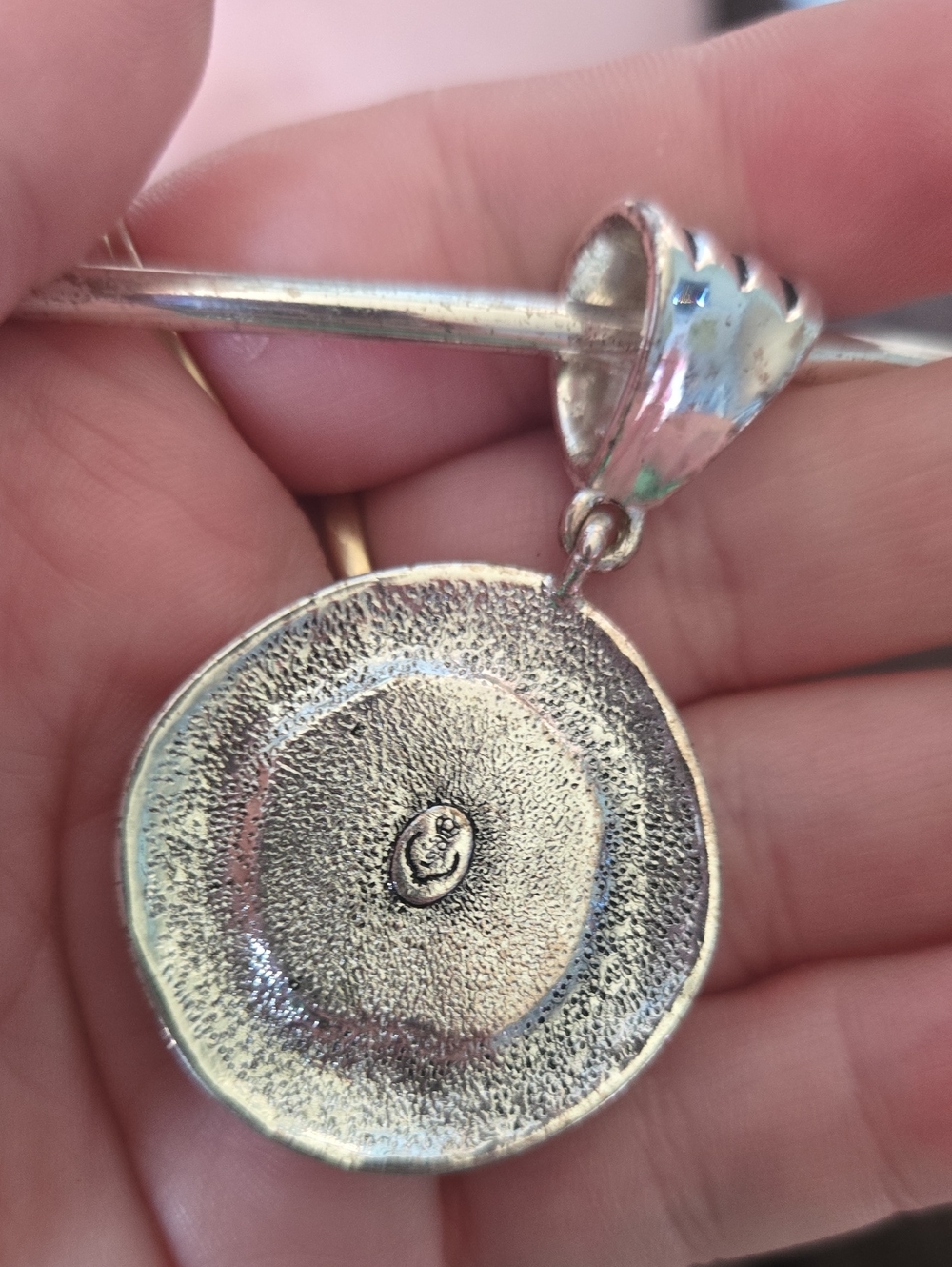 Vintage Premier Designs Silver Tone Choker Necklace with Gunmetal Pendant💫 - Picture 3 of 3